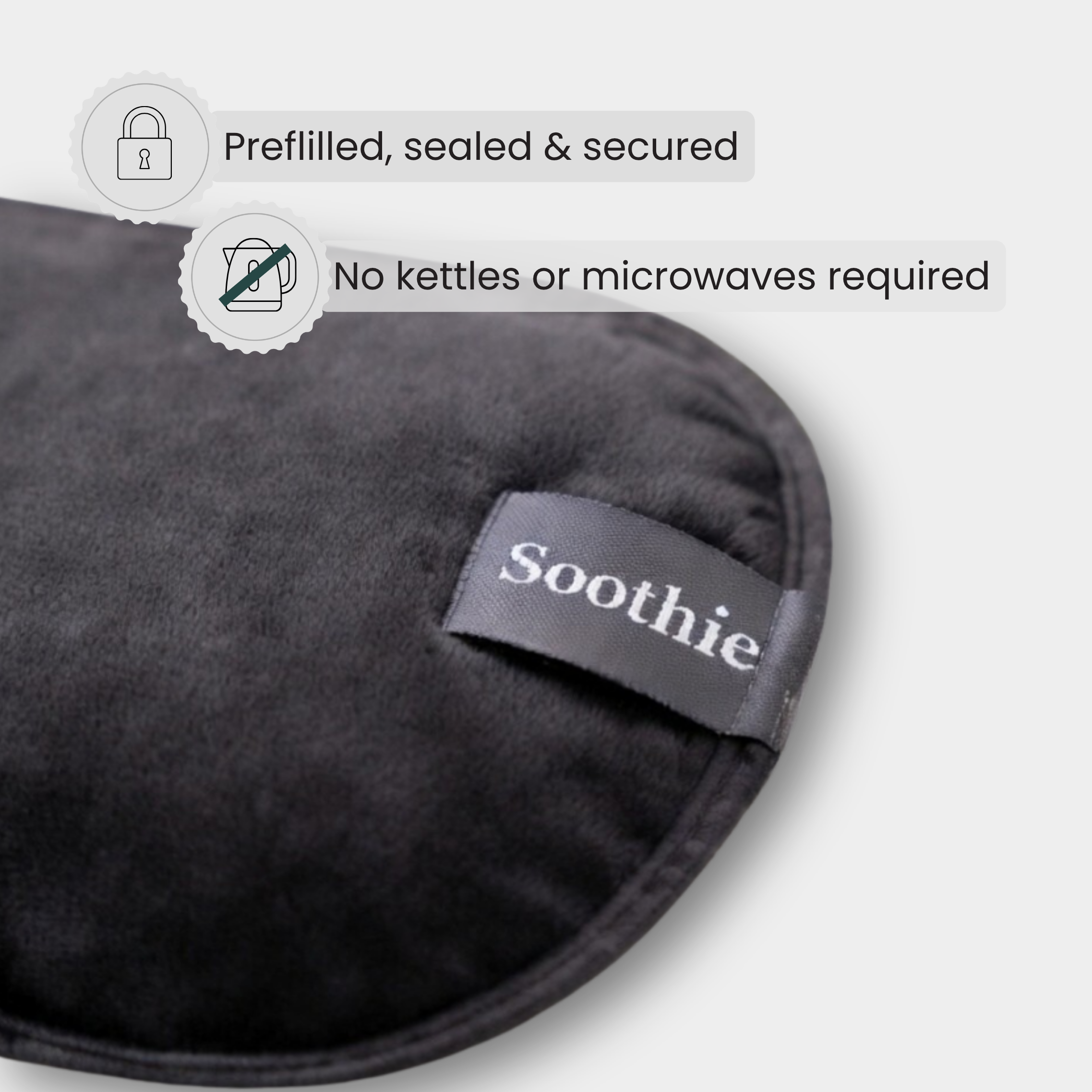 Soothie™ Rechargeable Hot Water Bottle + Body Strap (Black)
