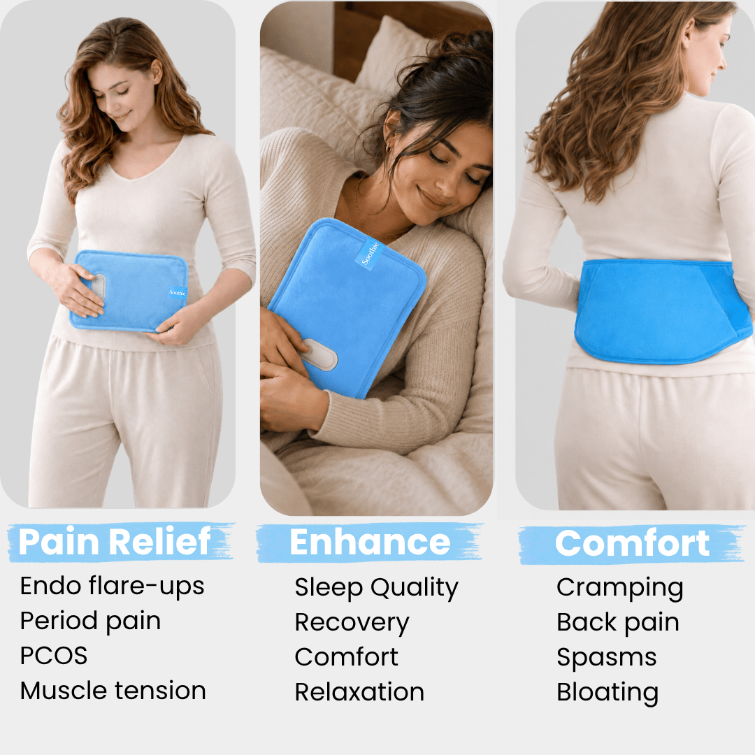 Soothie™ Rechargeable Hot Water Bottle + Body Strap (Azure) - Soothie™