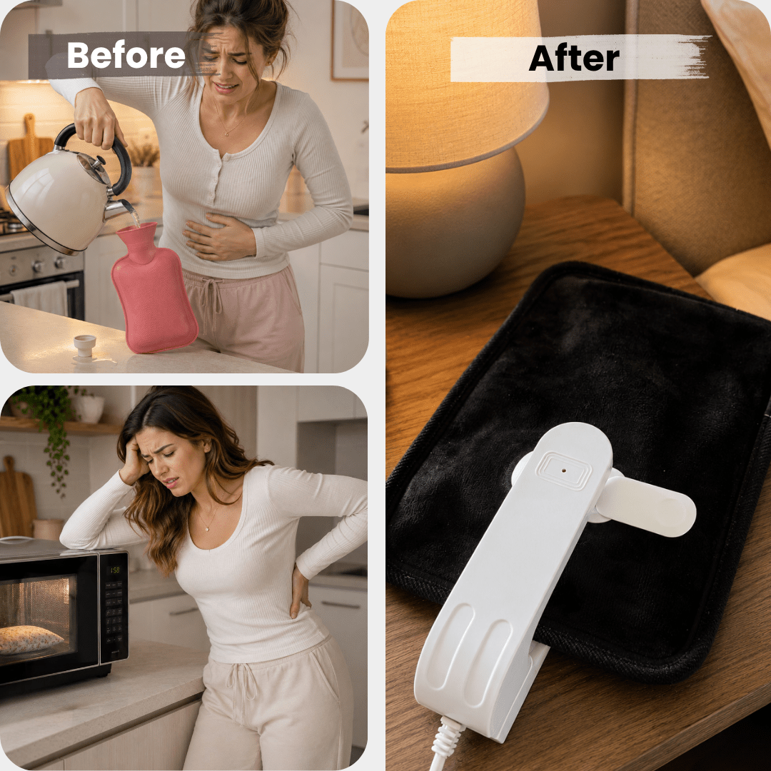 Soothie™ Rechargeable Hot Water Bottle + Body Strap (Black) - Soothie™