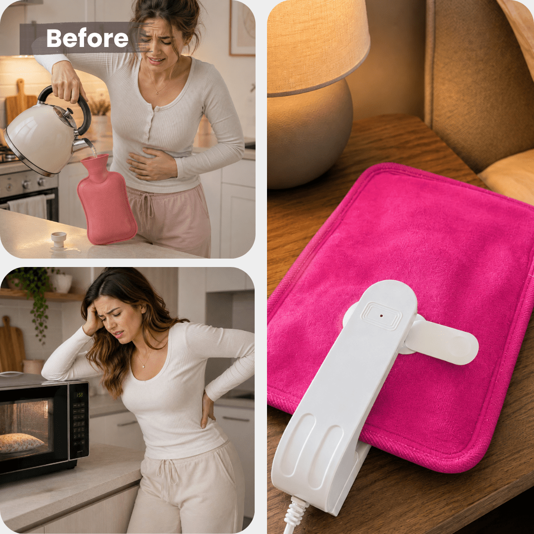 Soothie™ Rechargeable Hot Water Bottle + Body Strap (Magenta) - Soothie™