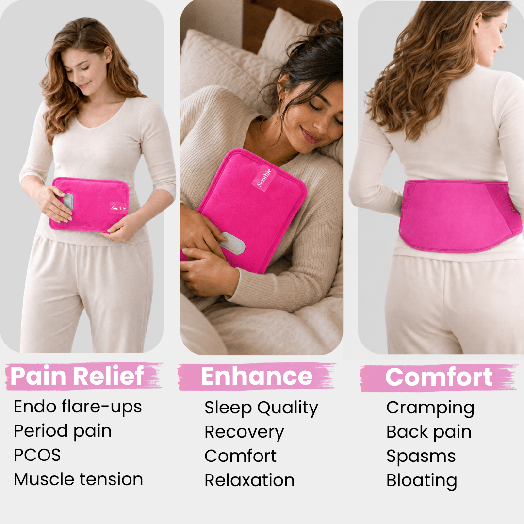 Soothie™ Rechargeable Hot Water Bottle + Body Strap (Magenta) - Soothie™