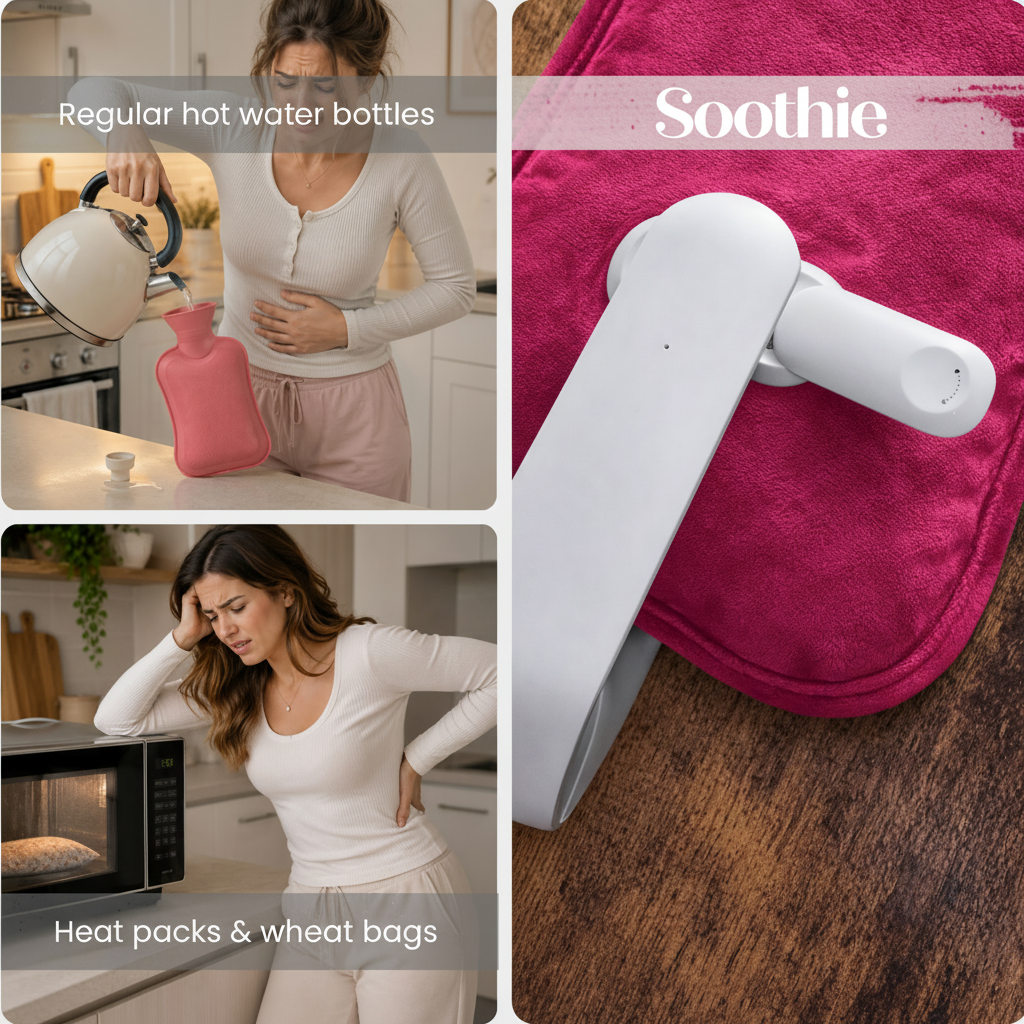 Soothie™  Rechargeable Hot Water Bottle + Body Strap (Pink)