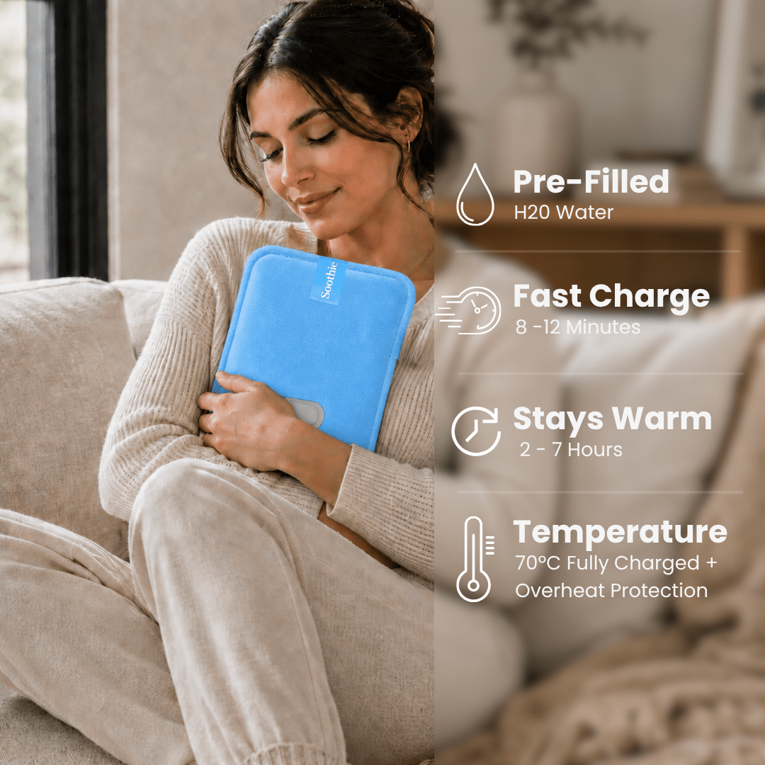 Soothie™ Rechargeable Hot Water Bottle + Body Strap (Azure) - Soothie™