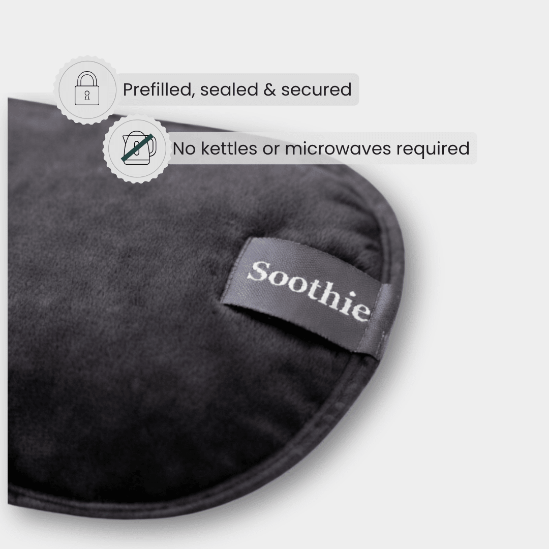 Soothie™ Rechargeable Hot Water Bottle + Body Strap (Black) - Soothie™